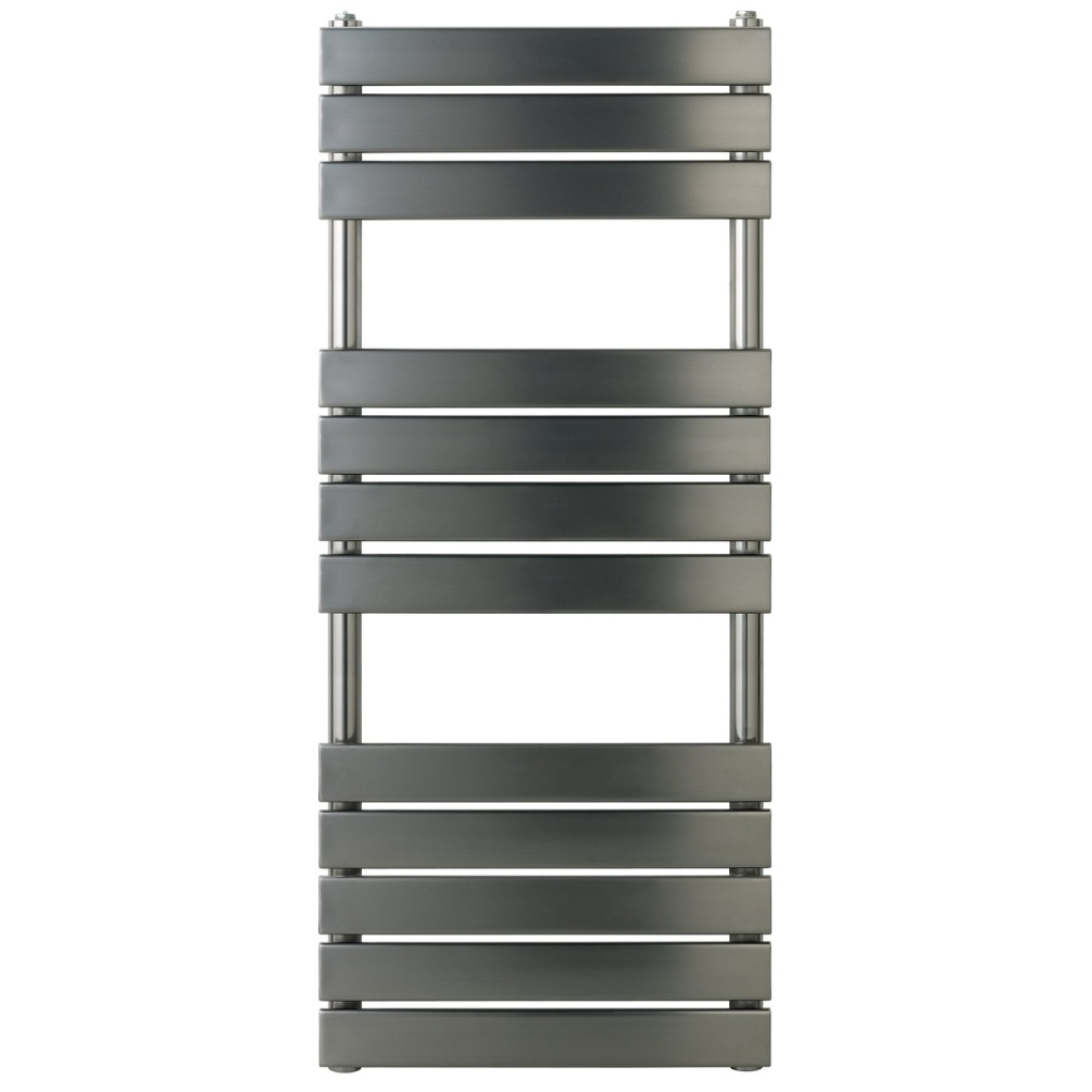 JTP Hix Brushed Black 1200mm x 500mm Towel Radiator Cut Out